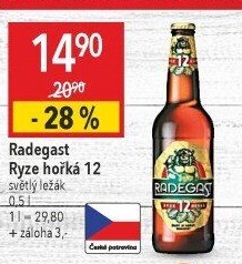 Pivo světlý ležák 12° Ryze hořká Radegast