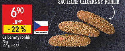 Celozrnný rohlík