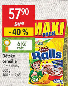 Cereálie Čokoládové kuličky Balls Bonavita