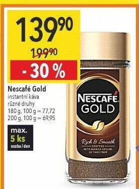 Instantní kávy Nescafé Gold