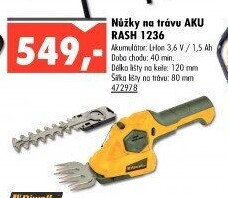 Aku nůžky na trávu Riwall Rash 1236LH
