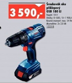 Šroubovák aku příklepový GSB 180 Bosch Professional