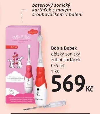 Dětský sonický zubní kartáček Bob a Bobek