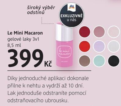 Lak na nehty gelový 3v1 Le mini Macaron