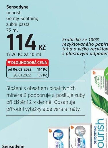 Pasta na zuby Nourish Gently Soothing Sensodyne