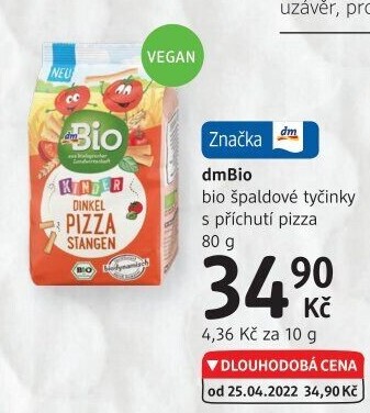Tyčinky špaldové dm Bio