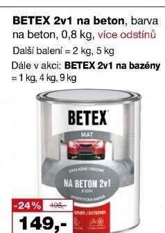 Barva na beton 2v1 Betex Barvy a laky Hostivař