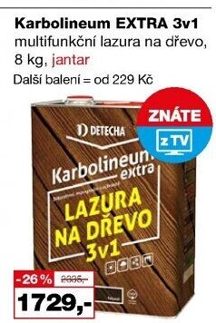 Impregnační nátěr na dřevo Karbolineum Extra 3v1 Detecha