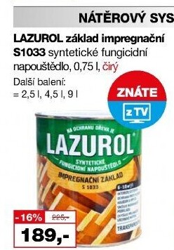 Impregnační základ na dřevo Lazurol