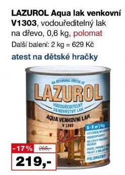 Lak na dřevo silnovrstvý Lazurol Aqua