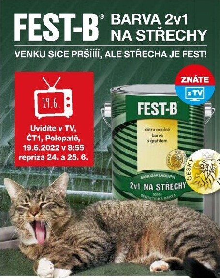 Nátěr na střechy Fest - B Barvy a laky Hostivař
