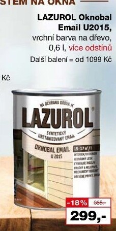 Syntetický email na dřevo Oknobal Lazurol