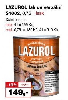 Univerzální lak na kov a dřevo Lesk Lazurol