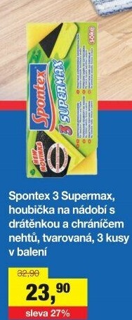 Houbička na nádobí tvarovaná Supermax Spontex