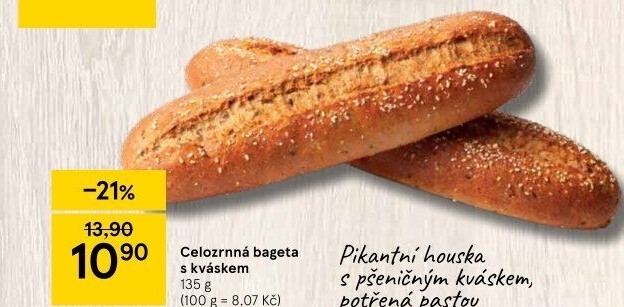 Bageta celozrnná