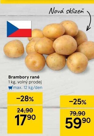 Brambory konzumní rané