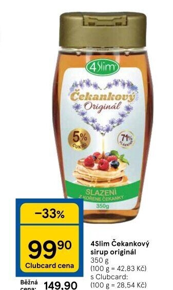Čekankový sirup 4Slim