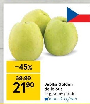 Jablka Golden Delicious
