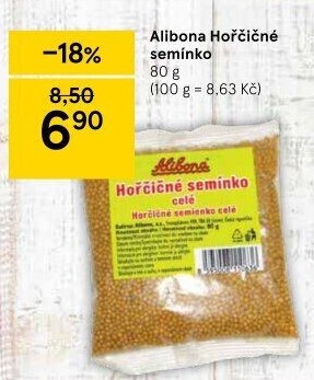 Koření Hořčičné semínko Alibona