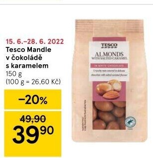 Mandle v čokoládě Tesco
