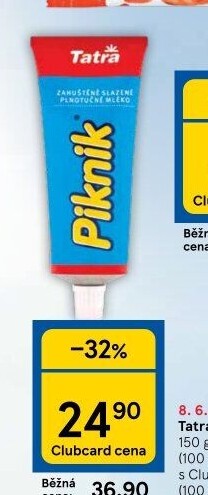 Mléko kondenzované Piknik Tatra