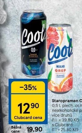 Nealkoholické pivo ochucené Staropramen Cool