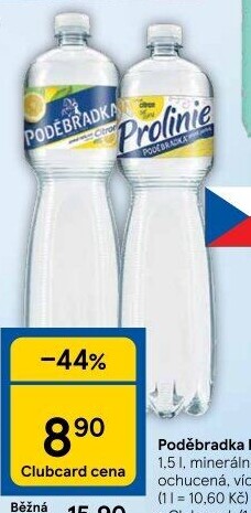 Ochucená voda Poděbradka Prolinie