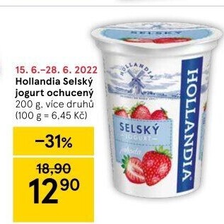 Ochucený jogurt selský Hollandia