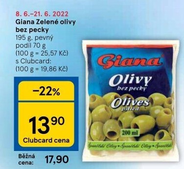 Olivy zelené Giana
