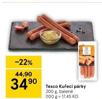 Párky kuřecí Tesco