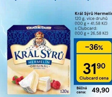 Sýr Hermelín Král sýrů