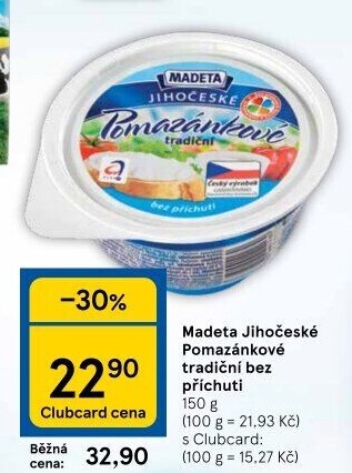Tradiční pomazánkové Jihočeské Madeta