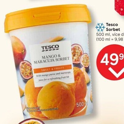 Zmrzlina sorbet Tesco