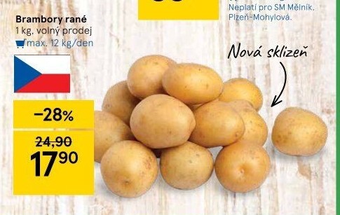 Brambory konzumní rané