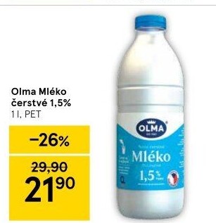 Mléko čerstvé Olma - 1,5% polotučné