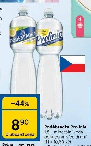 Ochucená voda Poděbradka Prolinie