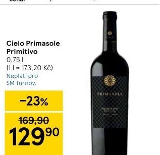Víno Primitivo Primasole Cielo