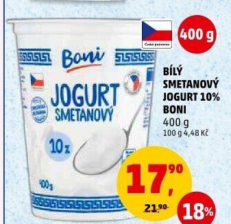Bílý jogurt smetanový Boni