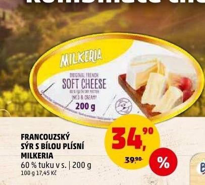 Francouzský sýr s bílou plísní Milkeria