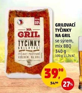 Grilovací tyčinky se sýrem Na gril Penny