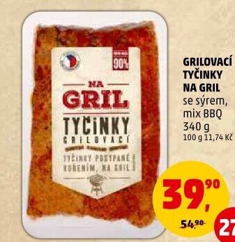 Grilovací tyčinky se sýrem Na gril Penny
