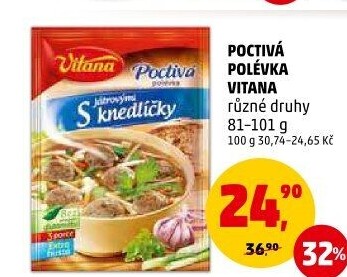 Instantní polévky Poctivá polévka Vitana