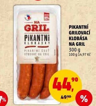 Pikantní klobása Na gril Penny