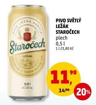 Pivo světlý ležák Staročech