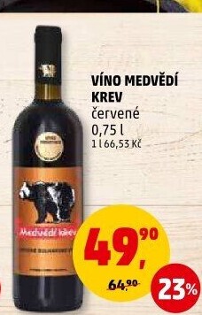 Víno červené Medvědí krev