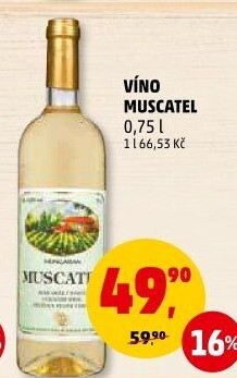 Víno Muscatel Hungarian F. Boranal