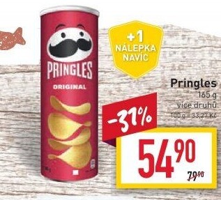Chipsy Pringles - tubus
