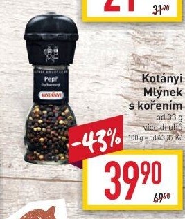 Mlýnek s kořením Kotányi