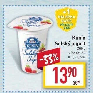 Ochucený jogurt selský Kunín