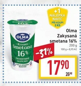 Smetana zakysaná Olma 16%